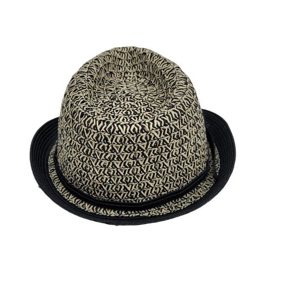 Scala Pronto Retro 60\'s Trilby Paper Braided Narrow Brim Fedora‎ Hat Black Tan main image 5